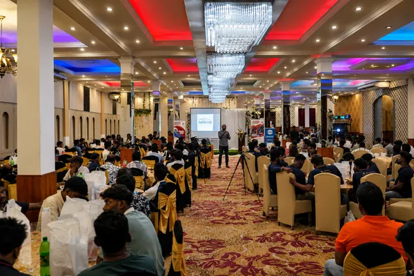Speaking to a packed ballroom audience at a MASPA event