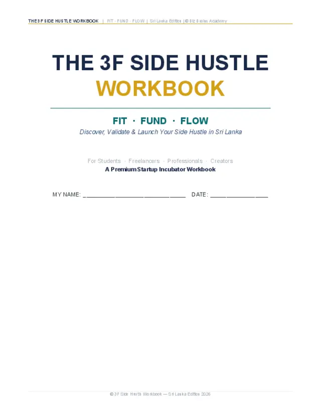 3F Model — Side Hustle Tracking Workbook cover
